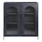 Hello Honey® Solstice 3ft. Black Metal Cabinet with Arched Glass Doors